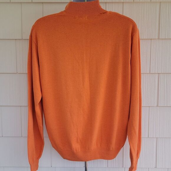 Bobby Jones Men's 1/4 Zip Pullover Orange Knit Sweater Size XL - Picture 4 of 8